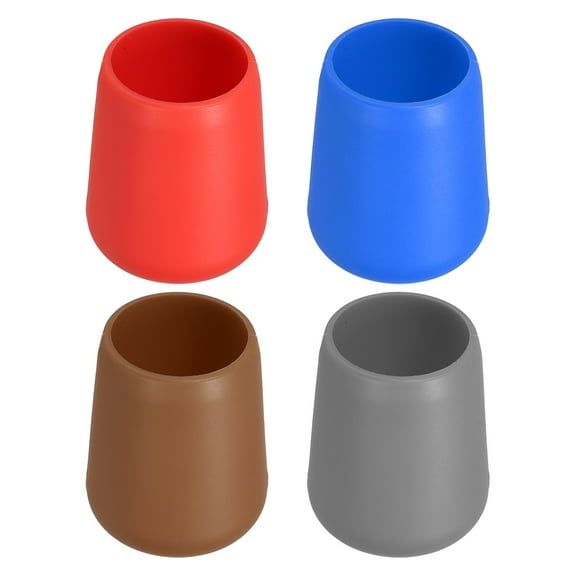 4 Pcs Silicone Fishing Rod Butt Cushion, Large, Red, Blue, Brown, Gray