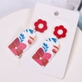 thumbnail image 6 of Fashion Lightweight Colorful Geometric Acrylic Flora Dangle Earrings Irregular Shape Flower Graffiti Temperament  Ear Studs TYPE 8, 6 of 8