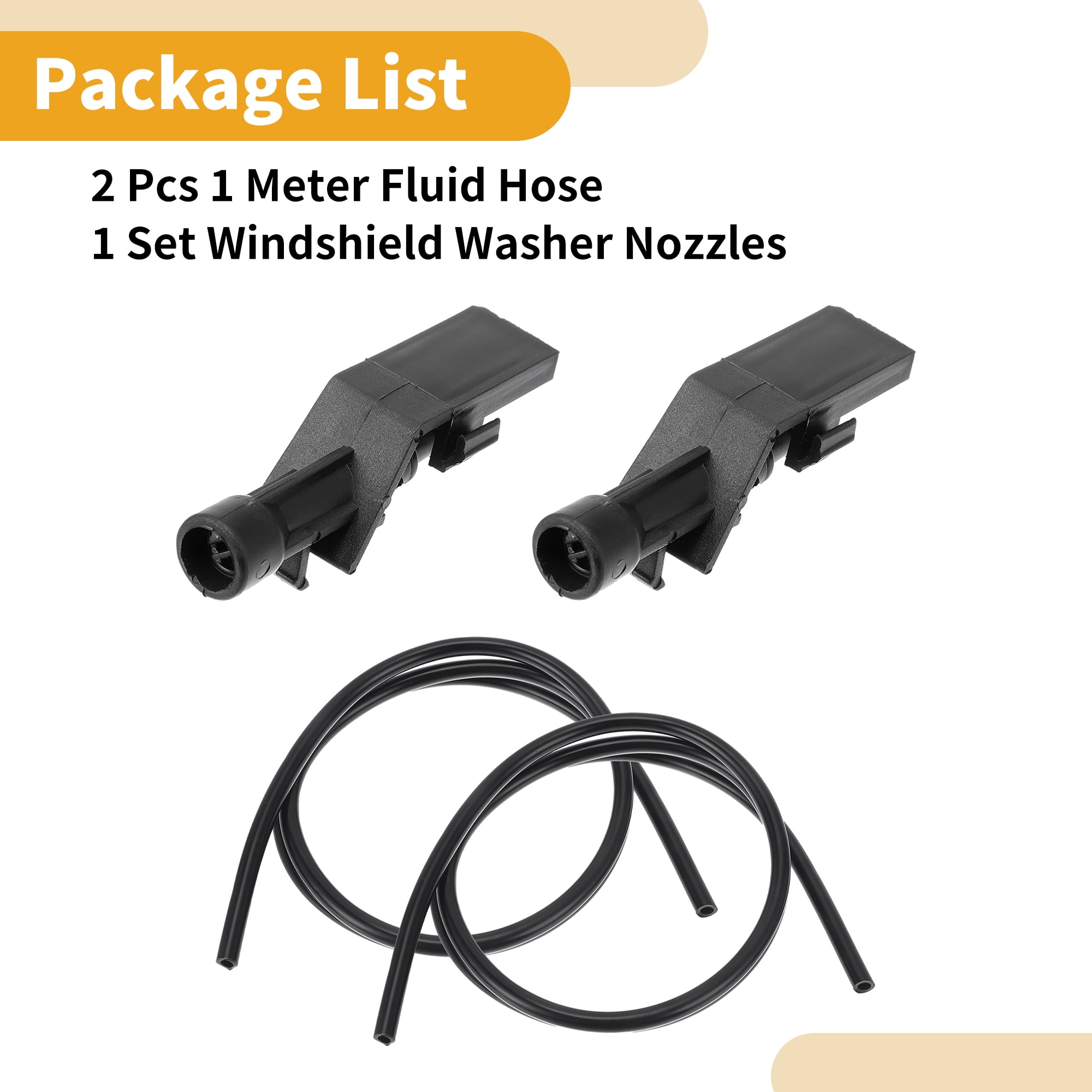 Unique Bargains 2Pcs Windshield Washer Nozzle Kit for Honda Civic 2017-2021 1m Fluid Hose
