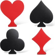 4 Pcs Casino Party Decoration 7.87 Inch Poker Table Signs Poker Night Table Centerpieces Wooden Night Party Decorations for Housewarming Bar Birthday Supplies