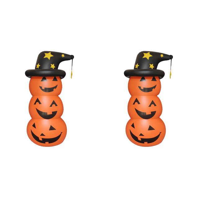 Decoración inflable para Halloween calabazas inflables apiladas suministros para fiestas (calabaza)