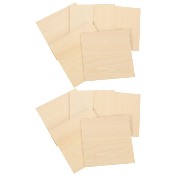 Toyvian 10Pcs Wooden Plaques Blank Beige DIY Craft Wood Plates for Custom Painting and Engraving