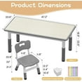 thumbnail image 2 of Kids Table and Chair Set - Height Adjustable Toddler Table and Chair Set with 6 Seats Non-Slip Legs,Children Multi-Activity Table for Ages 2-8 Graffiti Desktop,Family Learning Daily Use Grey, 2 of 7
