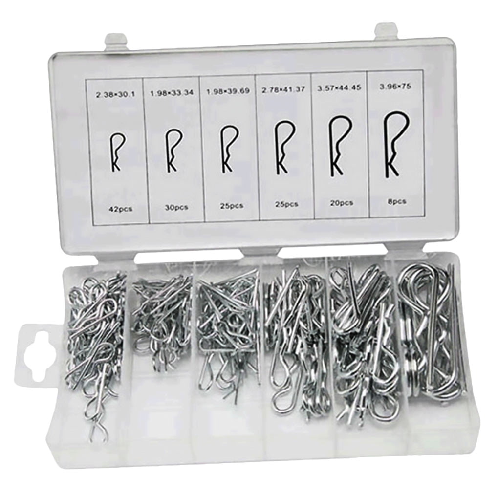 LABSERRON 150Pcs Small Cotter Pin Carbon Steel Durable Metal Replacement in White