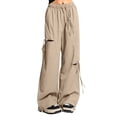thumbnail image 2 of Girls Pants Back To School Clothes for Girls Stylish Asymmetric Distressed Wide Leg High Waist Cargo Pants for Casual Outdoor Summer Activities Comfortable Versatile Ideal for Girls, 2 of 5