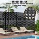 thumbnail image 4 of QinaQin Pantalla de privacidad para exterior con diseño de hojas tropicales cortadas a láser, panel metálico independiente resistente al clima para patio o balcón, 4 of 8