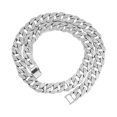 thumbnail image 1 of Cadena cubana Sunnimix moda punk Plata 23.62 pulgadas, 1 of 7