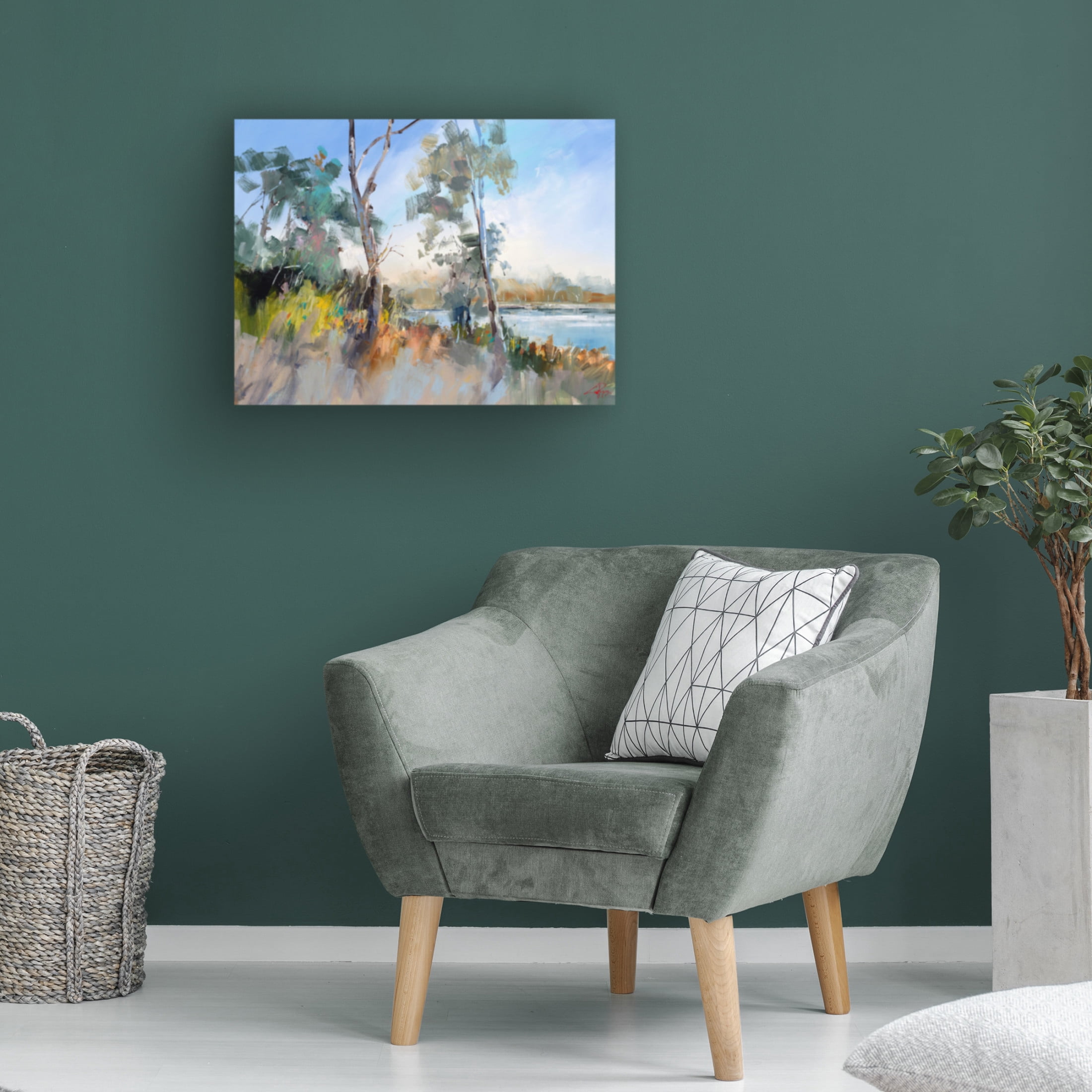 Canvas Wall Art - Craig Trewin Penny 'Around the Lake, Aspendale' Wall Art for Living Room, Bedroom, or Office Décor by Trademark Fine Art - 24 x 18 Inches