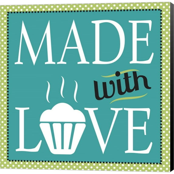 Great Art Now Made With Love by JMB Designs, Canvas Wall Art, 12W x 12H