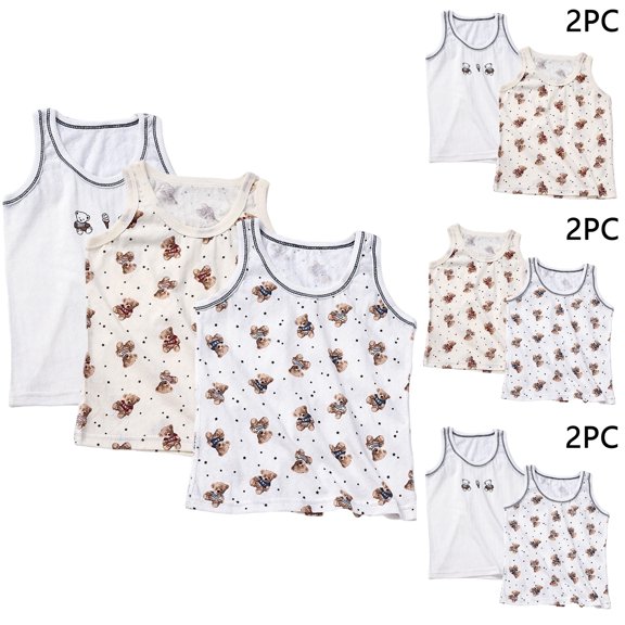 Asxite Toddler Girls Tank Top Print Sleeveless Crew Neck Casual Breathable Summer Blouses 2PC 0-10Y