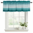 thumbnail image 2 of Teal Turquoise Valances for Windows, Farmhouse Abstract Gradient Wooden Plank Light Filtering Kitchen Curtains, Rod Pocket Window Valance Curtains for Living Room Bedroom, 42" W x 12" L, 2 Panels, 2 of 9