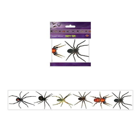 Spiders Party Tape 3" X 20' - 12 Pack (1 Per Card)