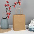 thumbnail image 3 of 10 piezas/lote de bolsas de papel Kraft con asas, bolsas de embalaje de regalo de color sólido para tienda, ropa, suministros de boda y Navidad, kit de bolsos, 3 of 5
