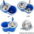 thumbnail image 5 of Mop and Bucket Set, 360° Spin Mop and Bucket with Wringer Set and 3 Microfiber Mop Refills, Stainless Steel 61'' Extended Handle Spinning Mop Bucket System for Floor Cleaning, 5 of 14