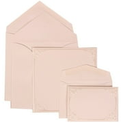 JAM Paper Wedding Invitation Combo Sets, 1 Small & 1 Large, Ivory Card with White Envelope and Flower Accent Border, 150/pack