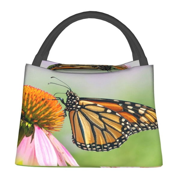 Fotbe A monarch butterfly Bolsa Térmica Portátil con Estampado, Bolsa de Entrega de Alimentos Aislada, Bolsa Reutilizable de Gran Capacidad para Comidas y Supermercado