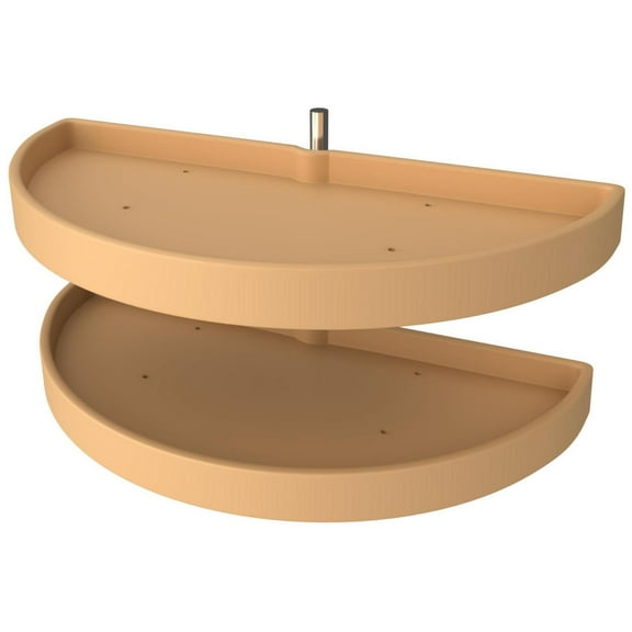Rev-A-Shelf 6842-33-570 Ras Polymer 33" Half Moon Shaped Pivoting 2 Shelf Lazy Susan Set -