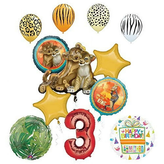 Lion King Party Supplies 3rd Birthday Balloon Bouquet Decorations