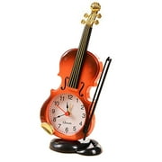 Réveil en forme de violon créatif fort Horloge de table Horloge de bureau pour le décor de la chambre