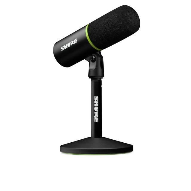 Shure MV6 Micrófono para juegos, micrófono USB dinámico para PC para videojuegos y streaming - Soporte de escritorio, cancelación de ruido de fondo, toque para silenciar y salida de 3,5 mm para monito