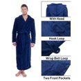 thumbnail image 4 of Winter Plush Robe Hooded Bath Robes,Navy,S-M Men/S-L Women, 4 of 7