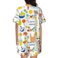 thumbnail image 3 of Qekee Summer Animal Women's Pajama Set Short Sleeve Sleepwear Summer Home Wear with Pockets Soft Short Sleeve Shirt - Summer Animal, 3 of 9