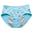 thumbnail image 4 of FINALGANG Girls Cartoon Prints High Waisted Briefs Kids Teen Breathable Stretchy Underwear For Casual Daily Wear Blue M, 4 of 8