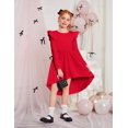 thumbnail image 4 of Arshiner Girls Dresses Ruffle Long Sleeve High Low Flowy Swing Casual Party Dresses with Pockets, 4 of 6