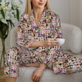 thumbnail image 6 of Hirioo dogs and cats for Women's Pajama Sets 2 Piece Pjs Women's Long-Sleeved Pajama Set Button Down Sleepwear,S-XXL-Large, 6 of 7