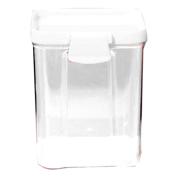 Tarro de almacenaje - Recipiente hermético PET, transparente/apilable, para harina/cereales/bocadillos, organización de cocina/despensa