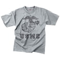 thumbnail image 1 of Rothco Vintage USMC Globe & Anchor T-Shirt - Grey, Small, 1 of 3