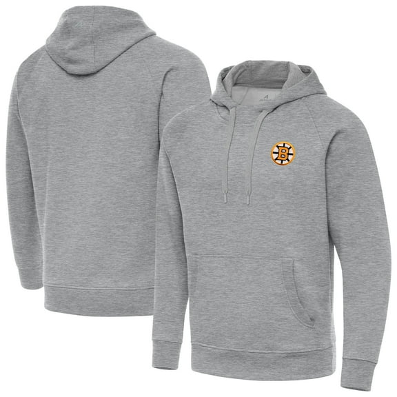 Men's Antigua Heather Gray Boston Bruins Victory Tall Pullover Hoodie