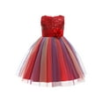 thumbnail image 1 of Xingqing Robe Formelle pour Filles Enfants Fleurs Sequins Col Rond Sans Manches Robe Princesse, 1 of 6