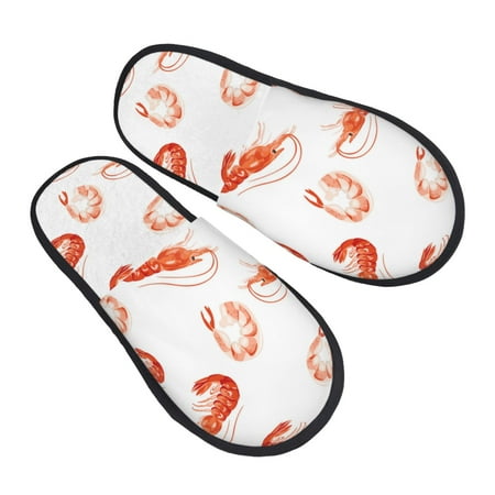 

House Slippers for Women Men - Shrimp No.9034 Soft House Shoes Fuzzy Slippers Lightweight Slip-On Cozy House Slippers for Woman Indoor Outdoor