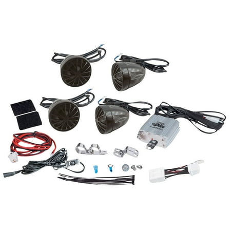 Pyle 800 Watts Motorcycle/ATV/Snowmobile Mount Amplifier w/Dual handle-bar Mount Weatherproof speakers w/MP3/Ipod Input