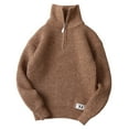 thumbnail image 5 of Povozer Boys School Uniform Sweater Kids Long Sleeve Pullover Fall Winter(Coffee,8-9Y), 5 of 6
