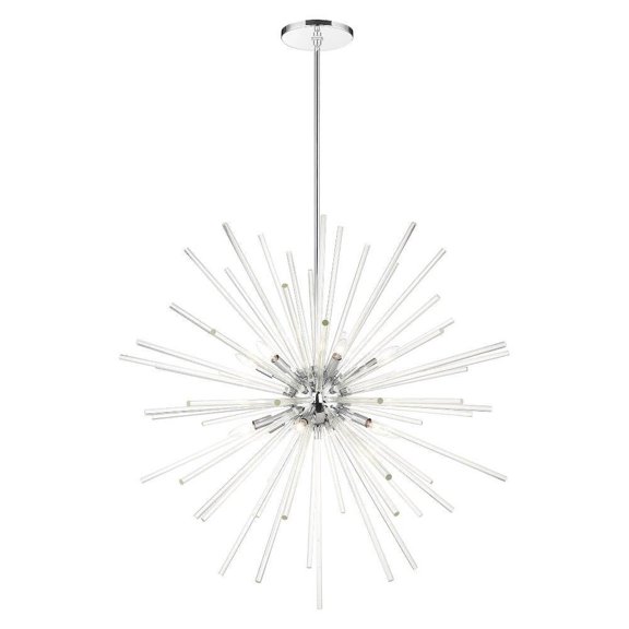 Mid Century Modern Twelve Light Chandelier-Polished Chrome Finish Bailey Street Home 218-Bel-4363368