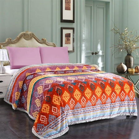 all seasons lightweight soft plush flannel blanket printed fleece