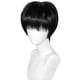 thumbnail image 3 of Peluca corta negra para cosplay con flequillo recto, 20 cm, resistente al calor, 3 of 3
