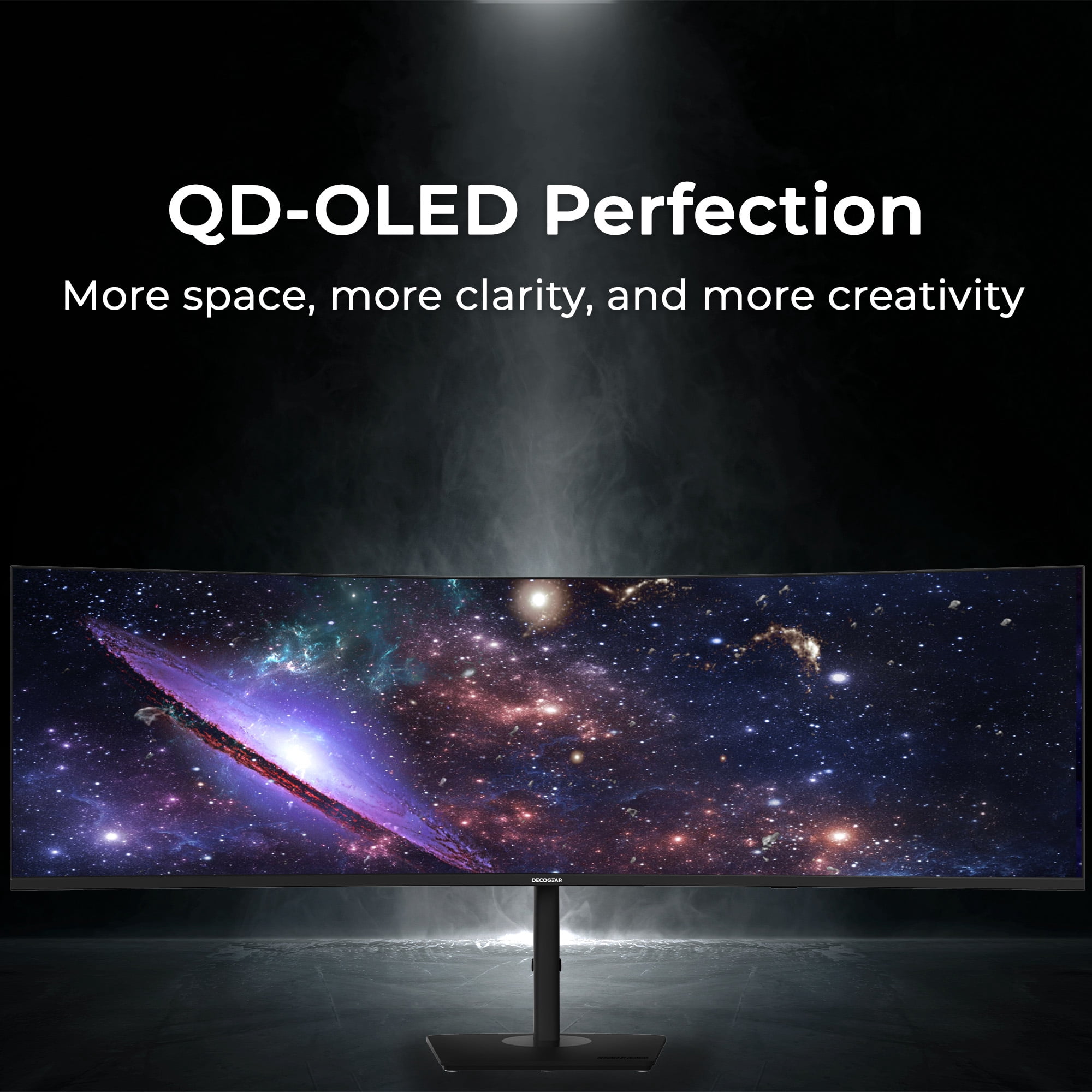 Deco Gear 49" QD-OLED 240Hz Curved Ultrawide Gaming Monitor - 5120×1440 DQHD, 32:9 Dual-QHD Display, 0.03 ms Response, HDR400 True Black, 90W USB-C, KVM, Adaptive Sync, RGB Lighting