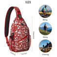 thumbnail image 5 of Sling Backpack,Red Christmas Silhouette Pattern Sling Bag with Water Bottle Holder,Waterproof Sling Bag for Men/Women with Headphone Jack for Hiking,Travel, 5 of 6