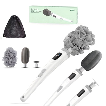 Electric Spin Scrubber, Cordless Shower Power Cleaner with 8 Brush Heads & 2 Speeds, USB Rechargeable for Tile, Bathtub, Sink, Bathroom & Kitchen Cleaning