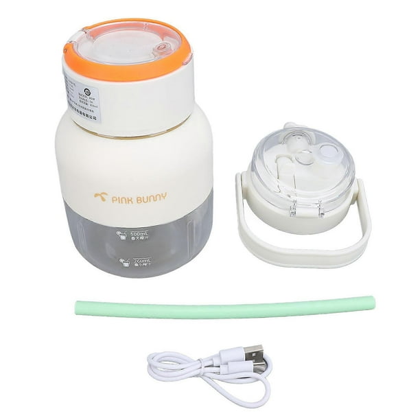 500ml Portable Electric Juicing Cup Cordless Rechargeable 10 Blades Electric Juicing Blender Cup for Home Travel Sport White