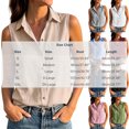 thumbnail image 2 of Admvng Womens Shirt Blouse Sleeveless Lapel Collar Button Down Pocket Lightweight Casual Summer Tank Top, 2 of 8