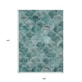thumbnail image 3 of 9' X 12' Teal Blue Aqua And Gray Abstract Washable Indoor Outdoor Area Rug, 3 of 5