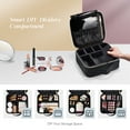 thumbnail image 3 of Travel Makeup Bag for Women Cosmetic Train Case Organizer with Adjustable Dividers, Black, 3 of 6