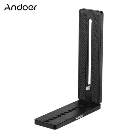 Image of Walmeck Andoer Aluminium Alloy Universal L-Shape Plate Bracket Holder with 14 Inch Screw Mount Vertical Video Recording for Tripods Stabilizer Ballhead