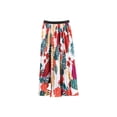 thumbnail image 2 of Jumpingount High Waist Women Breathable And Fashionable Women Petite Fresh High Print Pleated Comfortable Print Summer Summer Prendas para la parte inferior del cuerpo Blanco Talla única, 2 of 6