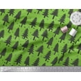 thumbnail image 3 of Soimoi Green Cotton Voile Fabric Snow & Cedar Tree Printed Craft Fabric by the Yard 42 Inch Wide, 3 of 3