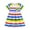 C# Rainbow Stripe, variant on Toddler Girls Cotton Summer Short Sleeve Shirt Dress Cartoon Kitty Casual Jersey Stripe Dresses